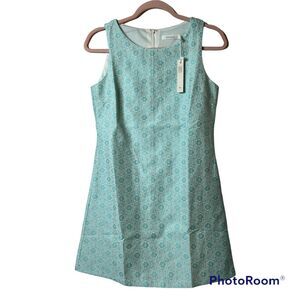 Lucy Paris Blue and White Damask Shift Dress NWT Size Small with pockets